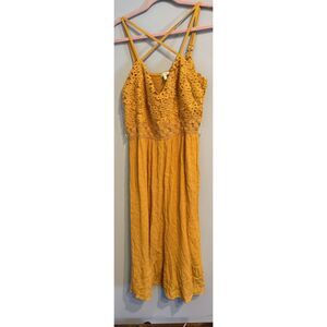 🌴Maurices Mustard yellow floral dress  size XL